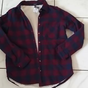 Flannel button down thick sweater shirt!!  NWT